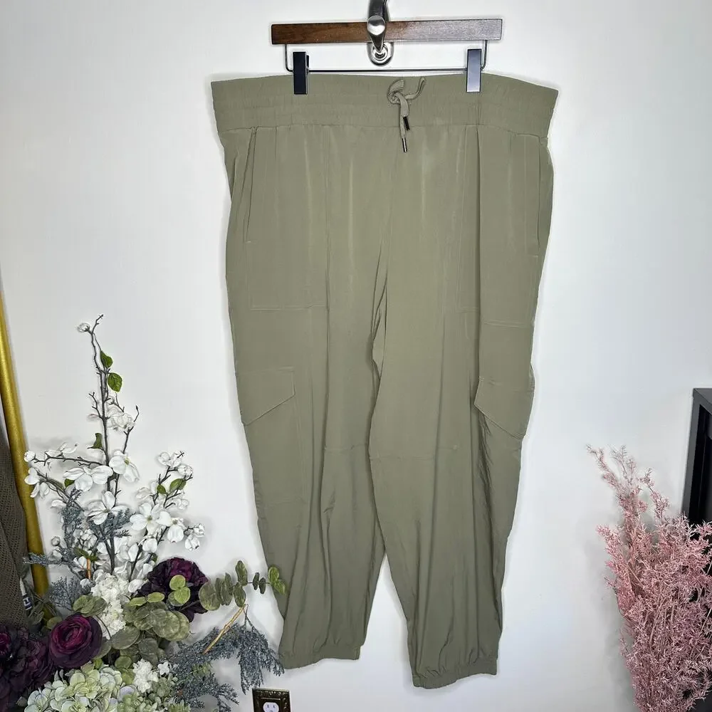 SPANX Out Of Office Cargo Joggers Pant Army Olive Green Sz 3X {3W27} - Picture 2 of 6